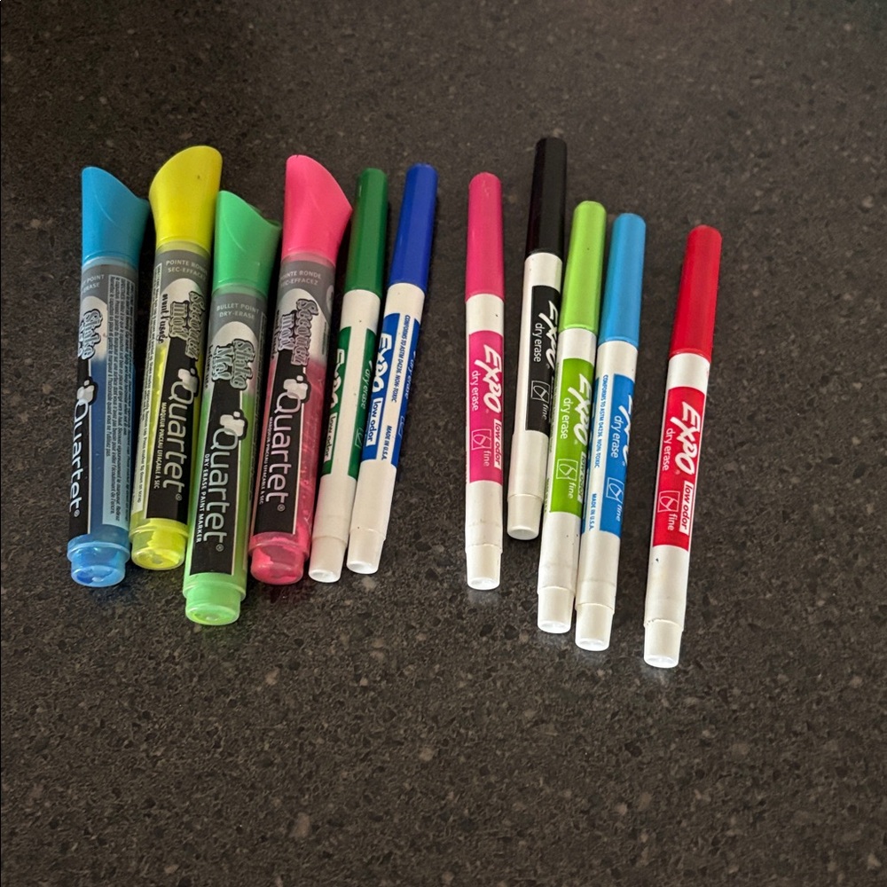Dry Erase Markers Set - Assorted Colors total of 11